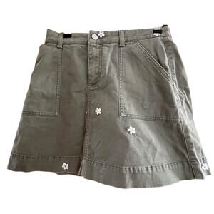 Stella McCartney Khaki Mini Skirt with Daisies